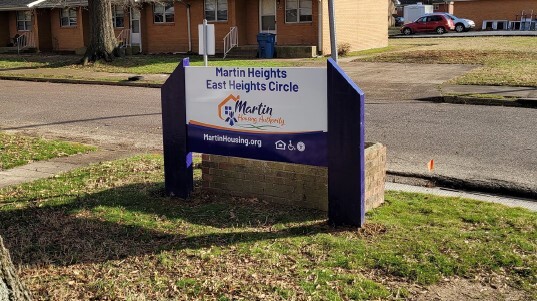 Martin Heights East Heights Circle Sign