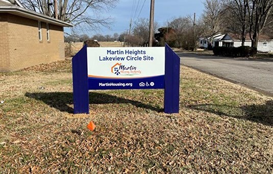 Martin Heights Lakeview Circle Site Sign
