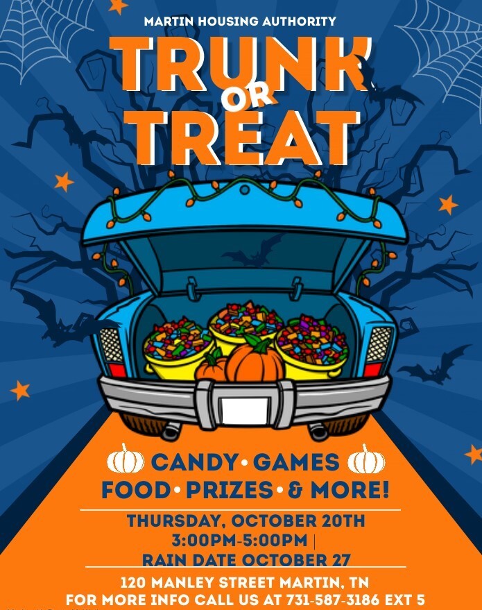 Trunk or Treat Flyer. All information from this flyer is listed below. 