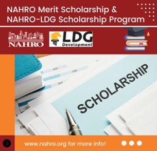Logo for the NAHRO Merit Scholarship Program and the NAHRO-LDG Scholarship program.